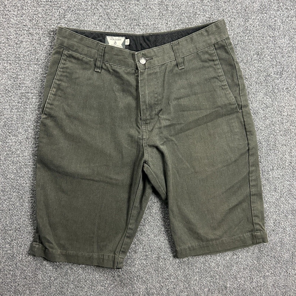 Volcom Shorts Mens 30 Gray Chino‎ Casual Slash Pockets Adults
